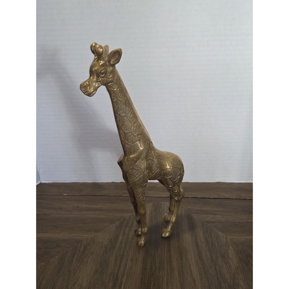 vintage solid brass giraffe figurine 12 Inch, Safari Animal